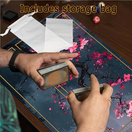 Smatcamp MTG Spielmatte mit Zonen, 24\x14\ Board Game mit Genähten Kanten, Glatte Gummioberfläche, TCG mit Aufbewahrungsbeutel Für Personen ab 14 Jahren