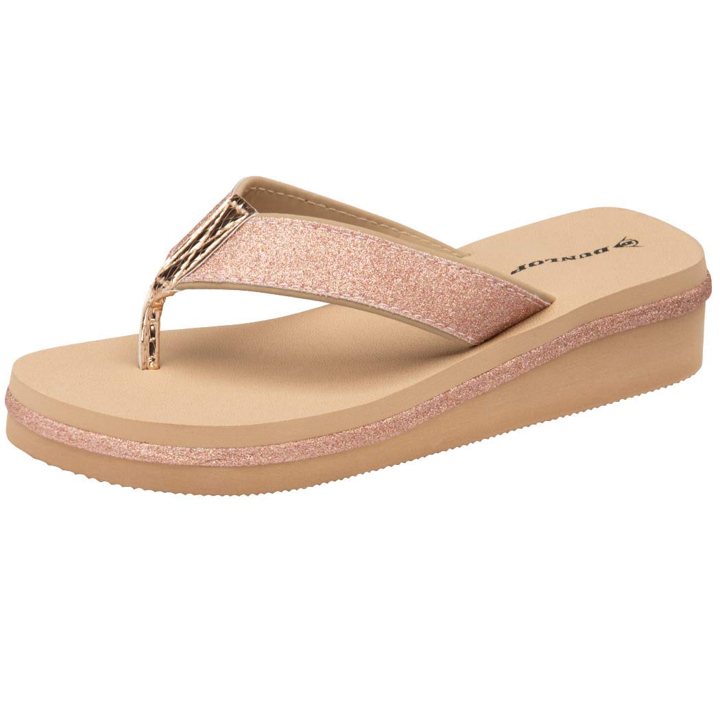Ladies Low Wedge Slip On Toe Post Sandals