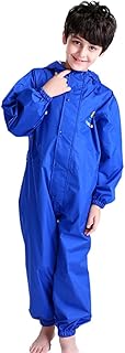 Toddler Kids Rain Suit for Boys Girls One Piece Hoodie Waterproof Coverall Lightweight Rain