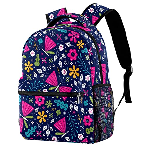 Sac à dos voyage bleu marine imperméable imprimé papillon grand volume