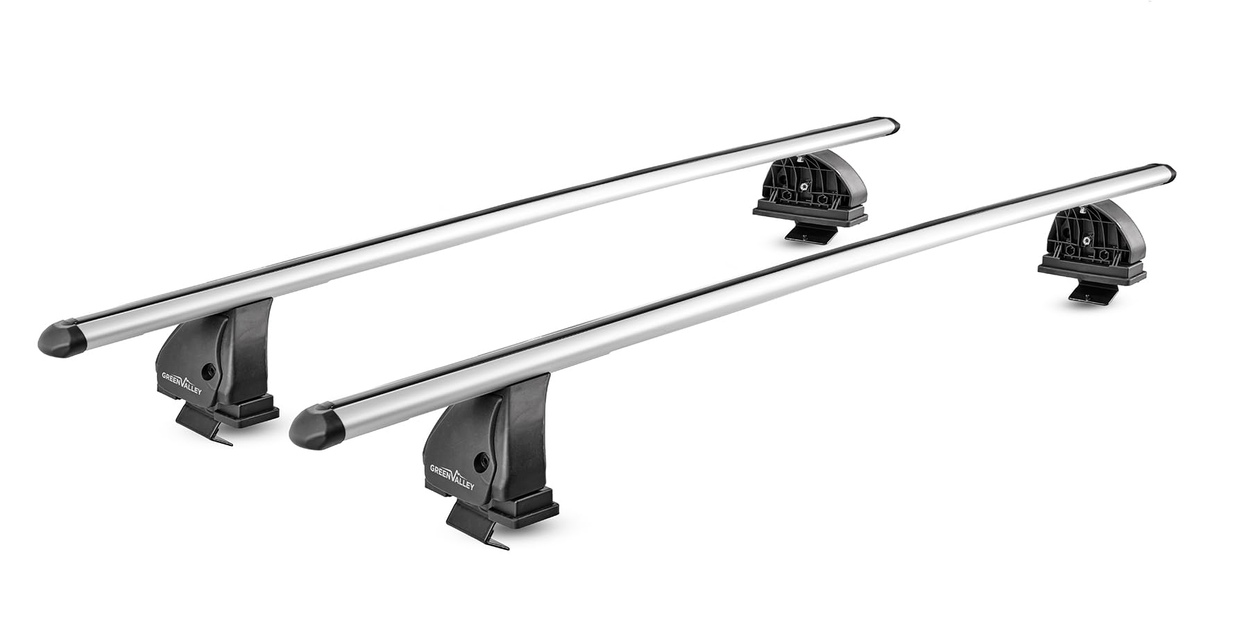 Green Valley 2 Barres de Toit en Aluminium, Fixation sur Toit Normal, Prêtes à l'emploi & Robustes, jusqu'à 75 kg, Easy One N°92