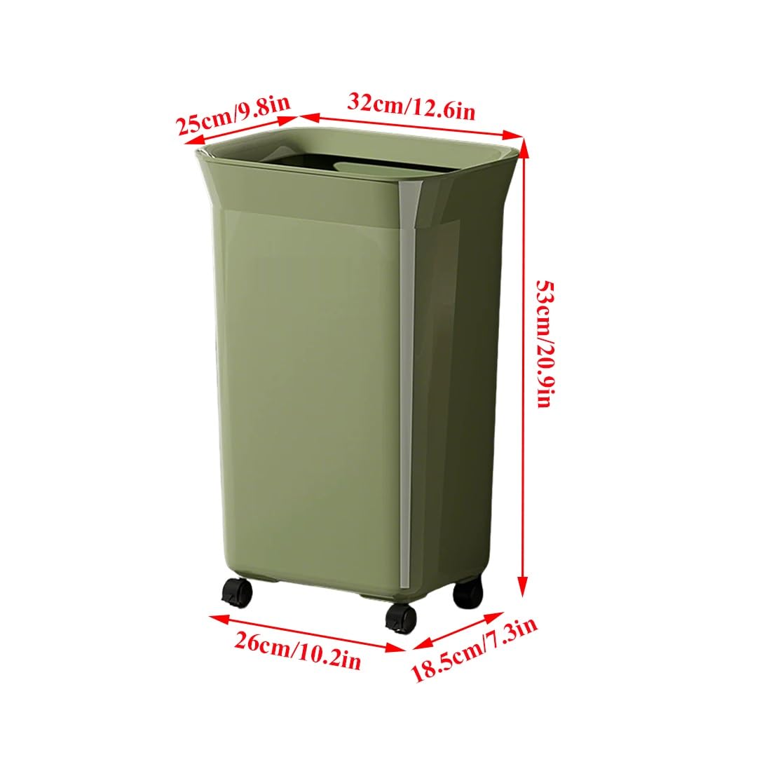 Outdoor Waste Container,Large Trash Can with Attached Lid & Wheels,Plastic,for Both Indoor Or Outdoor Use,Landscapers/Construction/Restaurants/Offices/Warehouses(White,C)