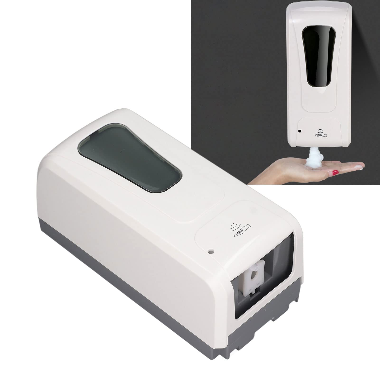 Hyuduo Kommerzieller Berührungsloser Seifenspender, Berührungsloser Automatischer Schäumender Handseifenspender, Wandmontage, 1000 Ml Schaumseife, Seifenspender für die Arbeitsplatte