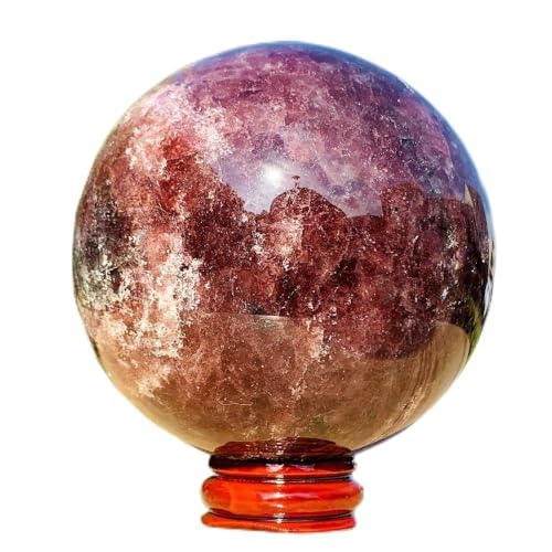Quartz fraise en sphère de 700g pour harmoniser l'ambiance de votre salon