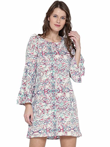 Image of Sera Women's Printed Fluted Sleeve Dress for Women