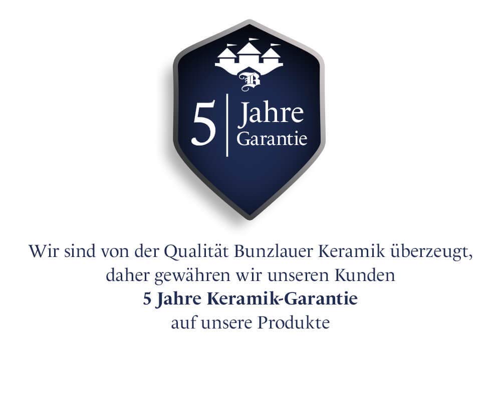 Bunzlauer Keramik Blumenvase, Ø13.8 cm, H=17.6 cm, Dekor DU126