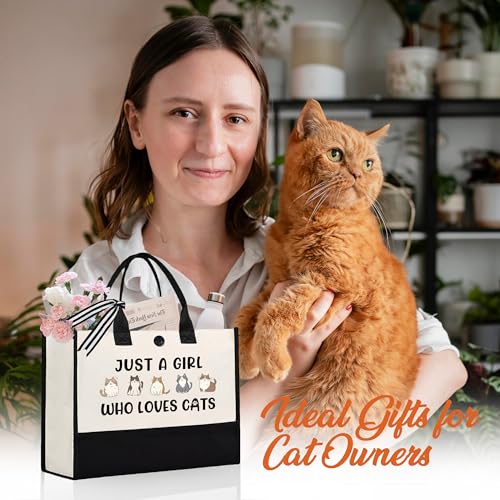 Bolsa Tote con tema de gatos para mujeres miniatura 2