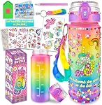 Decorate Your Own Water Bottle Craft Kit for Girls 5-12 Years Old - Unicorn Toys, Arts and Crafts Gift ideas for kids Birthday, Christmas