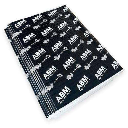 ABM Extreme Car Sound Deadening Mat 2.5 mm (98 mil) Thick Self-Adhesive Car Insulation Butyl 8 Sheets 50x70 cm Each (19.7 x 27.6 in) Total 2.8 m (30.1 sq.ft) Noise & Vibration Dampening