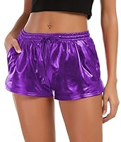 Algopix Similar Product 4 - Tandisk Womens Yoga Hot Shorts Shiny