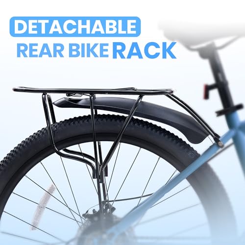 Image of DEYGIA 24 26 inch Mountain Bike for Boys and Girls, 21-Speed Drivetrain, Kids Mountain Bike with Rear Rack, Suspension Fork, Dual Disc Brakes, Internal Cable, Kids' Bicycles with Multiple Colors
