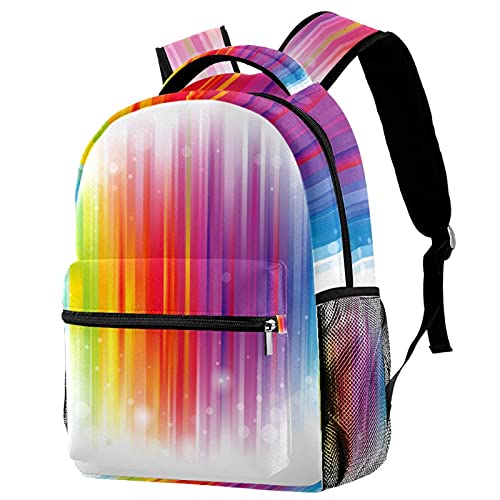 Sac à dos campus fille et garçon motif arc-en-ciel idéal pour les cours
