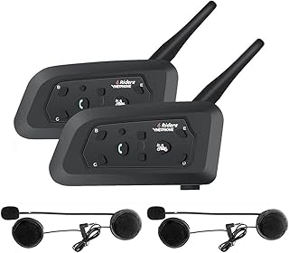 OKEU V6 Intercom 1200 Meters Full Duplex Wireless Bluetooth intercom Motorcycle Helmet Bluetooth Intercom Waterproof Windp...