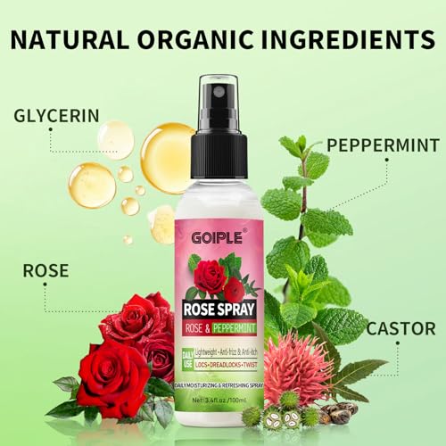 Set de agua de rosa para locs y peinado con aceite de romero miniatura 2