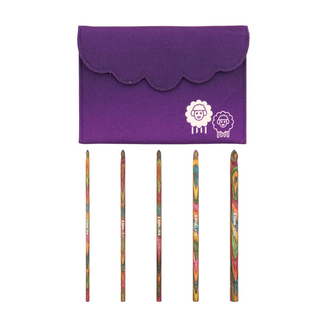 KnitPro Symfonie Single-Ended Crochet Hook Set | 5 Sizes (3.5mm to 8mm)