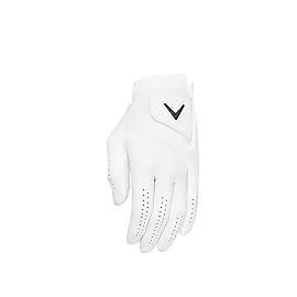 Callaway Golf Tour Authentic Glove (Standard, Large, White 2022, Worn on Left Hand)