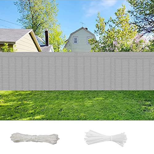 YANHONG Recinzione Copertura per Balcone 95x350cm(37x138inch) Recinzione Copertura Schermante per Balcone Privacy Anti-UV Facile da Installare per Recinzione, Grigio