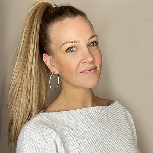 ORAZIO Stainless Steel Women Hoop Earrings Cute Huggie Earrings Cubic Zirconia Inlaid 50MM3