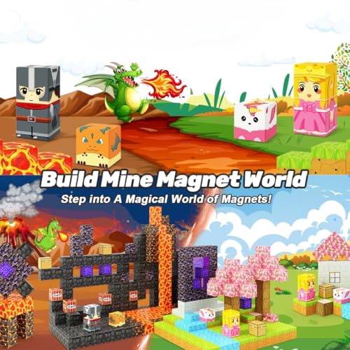 Image of 54pcs Magnetic Building Blocks for Kids - STEM Construction Toy Set for Boys & Girls Ages 3+ Mine-Themed Sensory Magnetic Cubes - Educational Gifts for Kids