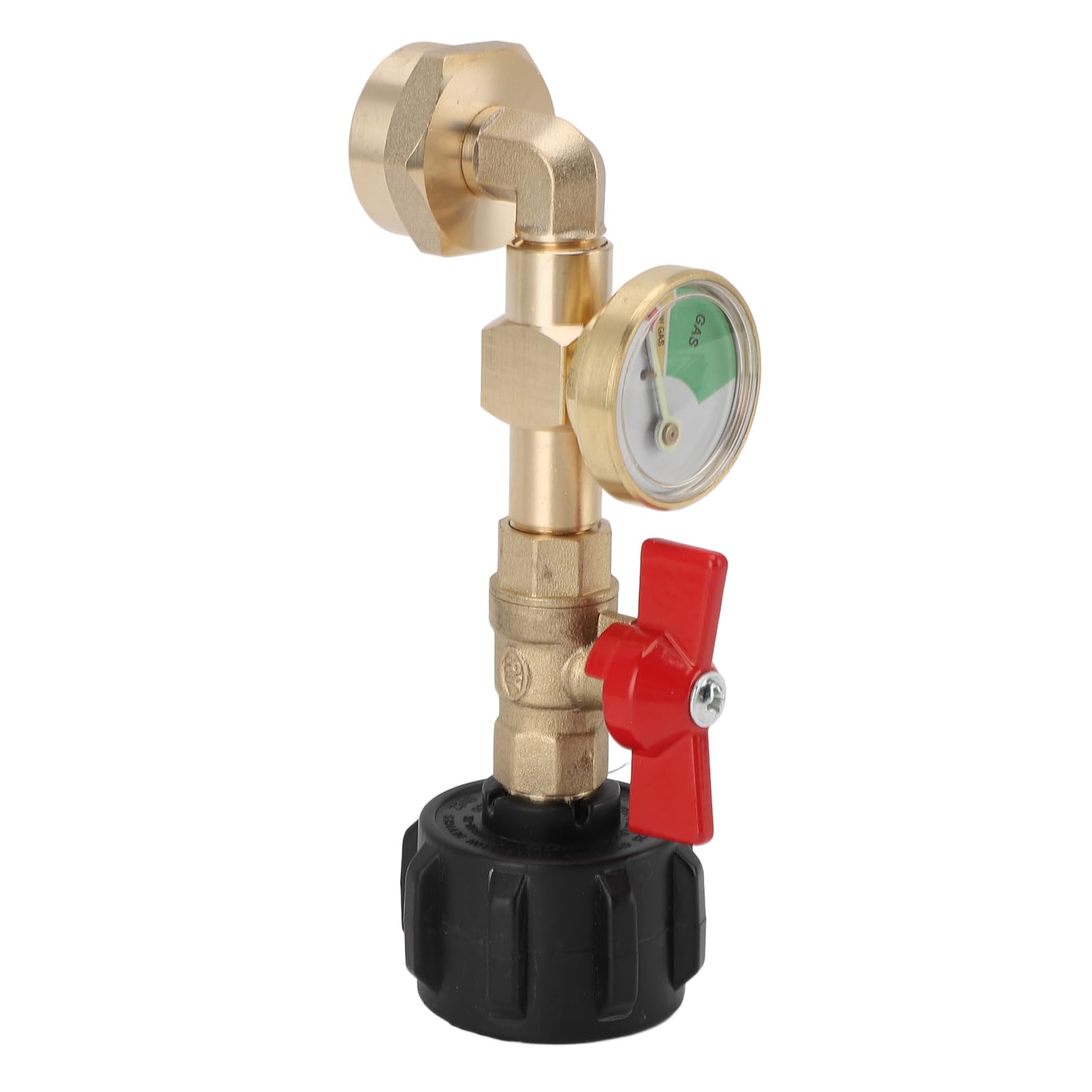 Refill Adapter with and Valve Solid Brass Gas Bottle Connector for Filling 1lb Bottles from 20lb Fits QCC1 Type1 Tanks and 1lb Cylinders
