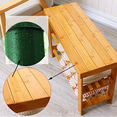 Étagère à chaussures en bambou 60cm de large et cadre bois - 4