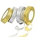 KATOOM Cinta de Organza Brillante Navidad 4pcs Rollo de Brillo Plata y Oro para Boda Decoracion del Hogar DIY Árbol de Fiesta Manualidad del Ramo Nupcial DIY Regalo del Cumpleaños Adultos Niños