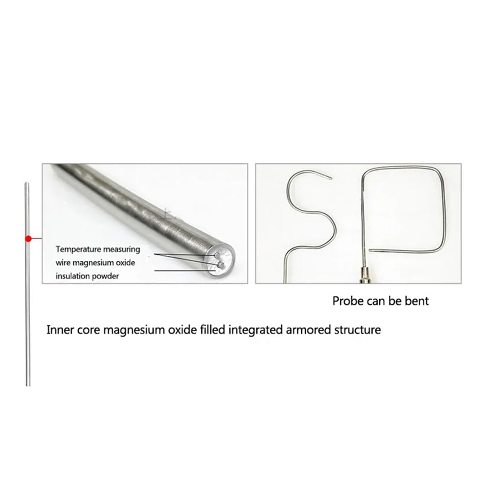 WRNK-101 Prosta termopara typu K Opancerzona sonda czujnika temperatury Termopara 0-1000 ℃(Probe diam 8X100mm)