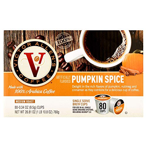 Pumpkin Spice for K-Cup Keurig 2.0 Brewers, 80 Count, Victor Allen’s Coffee Medium