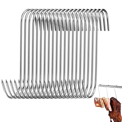 20 Stück Fleischerhaken,Fleischhaken,Fleischerhaken Edelstahl,Räucherhaken,Fleischerhaken Groß, Für Die Fleischverarbeitung, Geeignet Zum Aufhängen Von Aal, Forelle, Rind, Schwein,Huhn