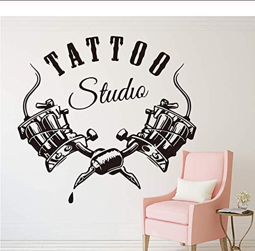 Tattoo Shop Studio Wall Sticker Tattoo Advertising Retail Shop Salon Shop Wall Glass Apliques Vinilo Decoración 56X52Cm Cover