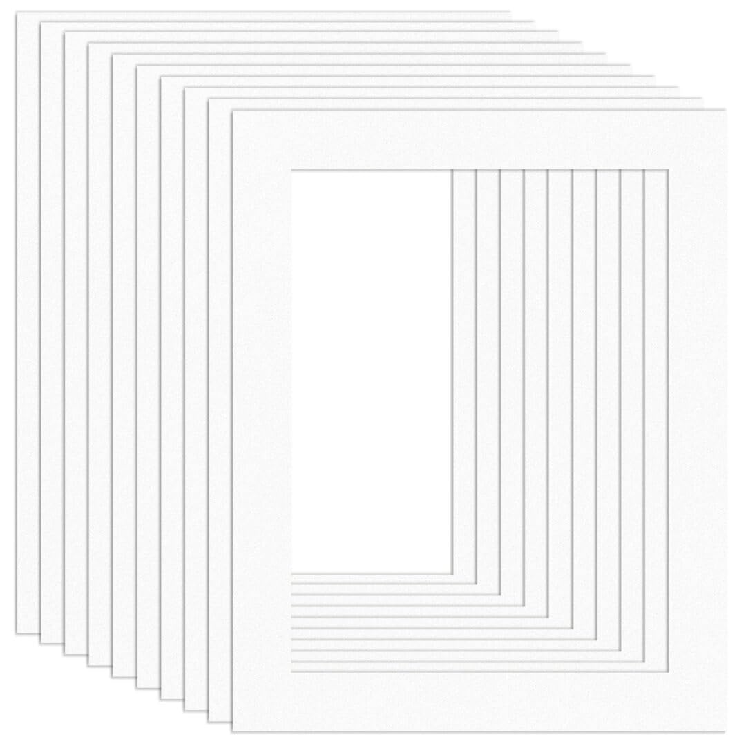 Procut Global 20x16" White Picture Mounts Board to Fit 16x12" Aperture Size - Photo Mount Card Ideal for Prints, Artwork, Crafts & Certificates - Sizes & Colors Available - Pack of 10 โ image 1
