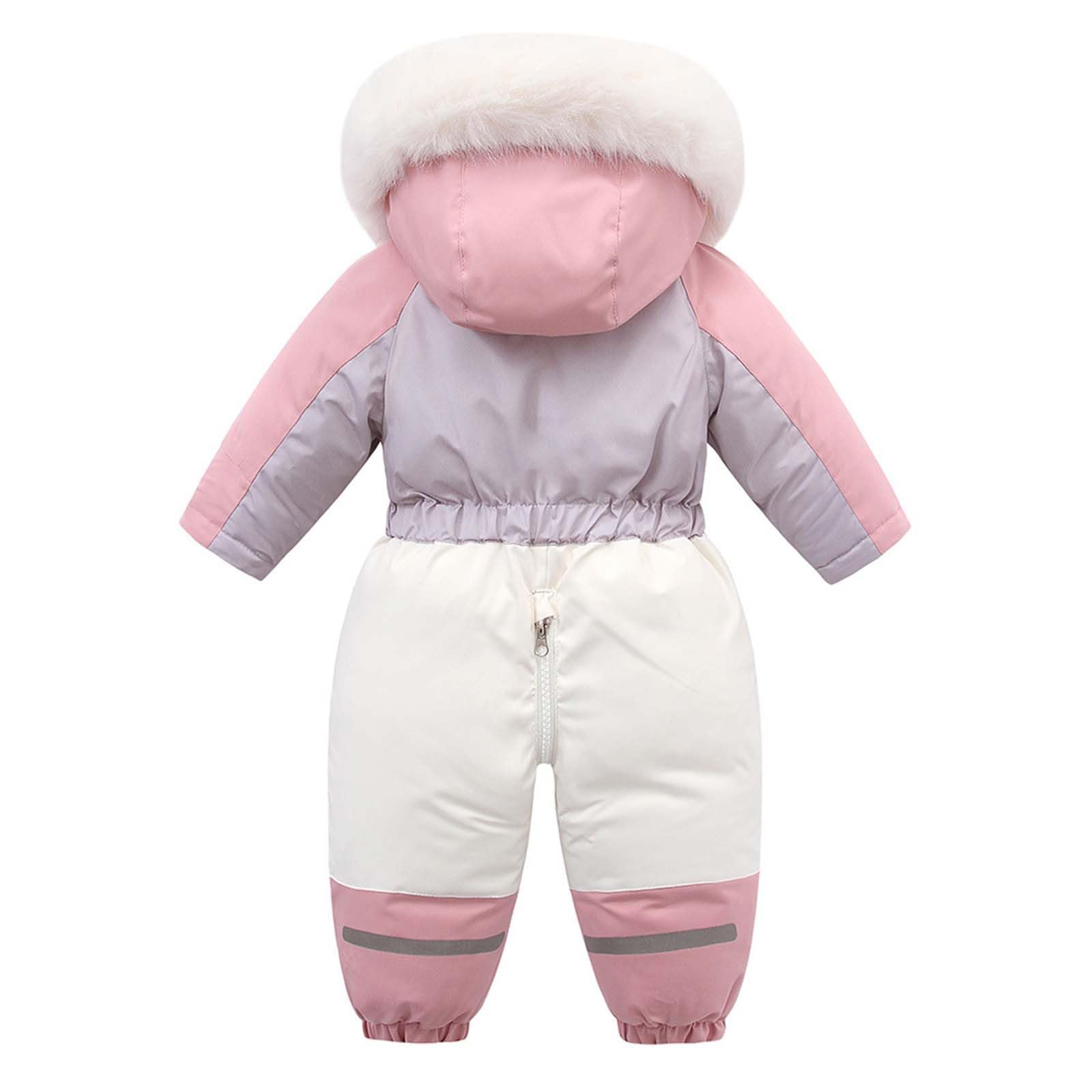 Générique Vêtements de Ski Fille Chaude, Extérieur Pantalon en Plein air Veste de Ski Fille Manteaux Ensembles Neige Doudoune à Capuche Zippé Combinaison Impermeable Enfant 4-5 Ans