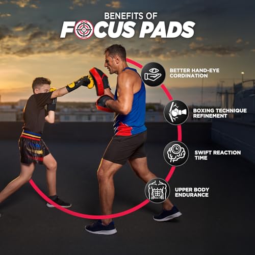 image for WYOX Boxing Pads, Curved Focus Mitts, Premium Synthetic Leather – Bo