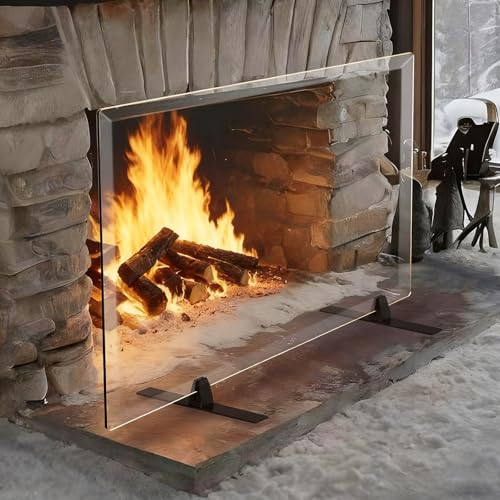 Tempered Glass Fireplace Screen