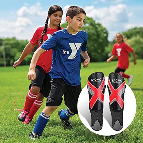 Image of TAGVO Soccer Shin Guards for Kids Youth - Protective Soccer Equipment for Boys Girls - Adults Men Women Soccer Shin Guards - Soccer Shin Pads for Kids 3-16 Years Old Girls Boys, High Impact Resistant
