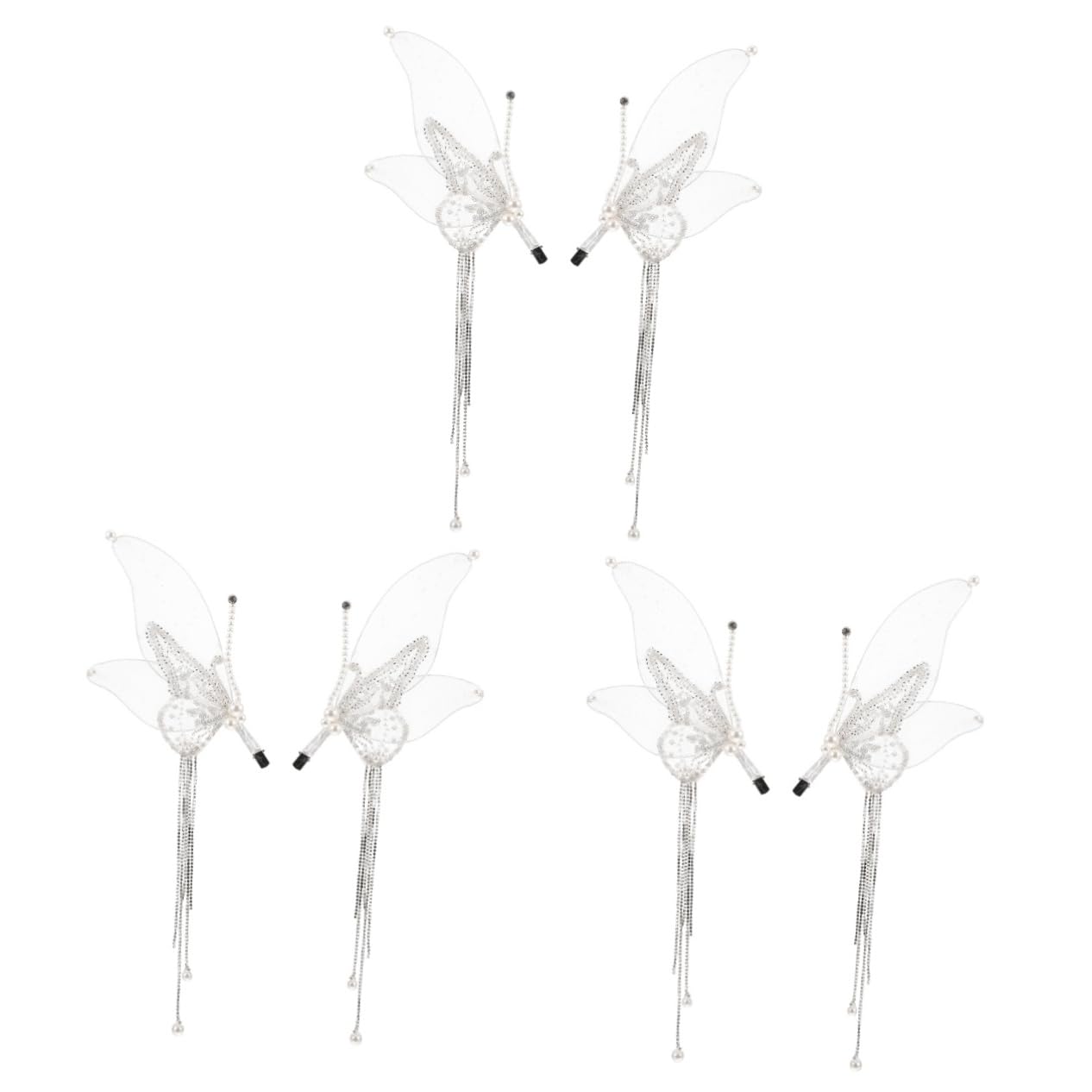 VICASKY 3 Paia Clip per con Nappine e Fermagli Leggeri ed Eleganti per Spose e Ragazze Accessori Raffinati per Acconciature Matrimonio e Cerimonie