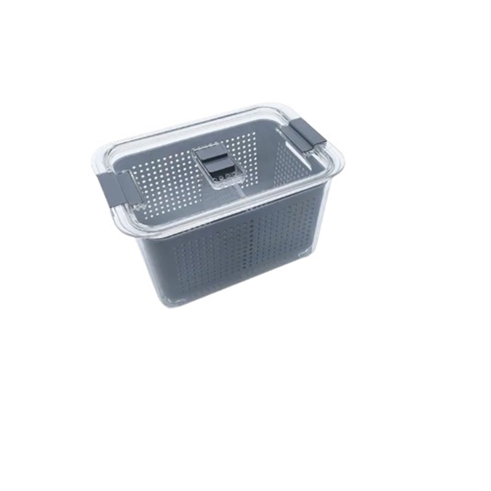 Violdhhjk Gray Medium Fridge Organisers Refrigerator Preservation Storage Box Drain Basket Storage Containers Sealed Box Vegetable And Fruit Drain Box(Gray Medium)