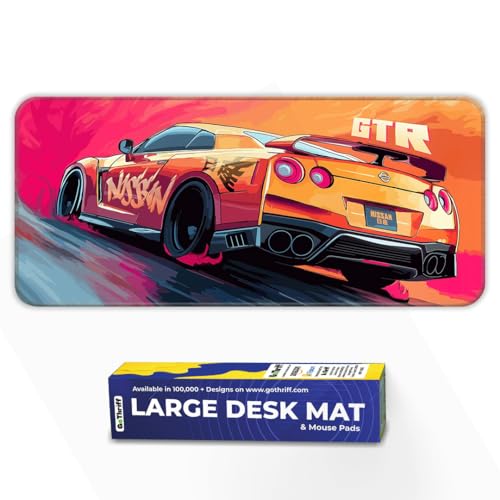 Image of Nisaan GTR Gaming, Extended 60x30CM Large with Stitched Edges, Non-Slip Rubber Base, Perfect for Setup & PC Accessories | Long Gaming Mat