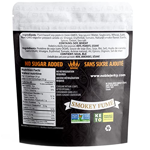Noble Jerky - Keto, Healthy Vegan Jerky, Vegetarian, 2.47 Oz (3 Bags) #TOP4
