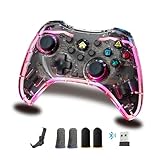 turbX 7-in-1 Wireless Game Controller Set for Nintendo Switch/iPhone/Android/PS4/Steam, Bluetooth Mobile Gamepad W. Finger Sleeves+Phone Grip+ PC Adapter, LED Light & Vibration