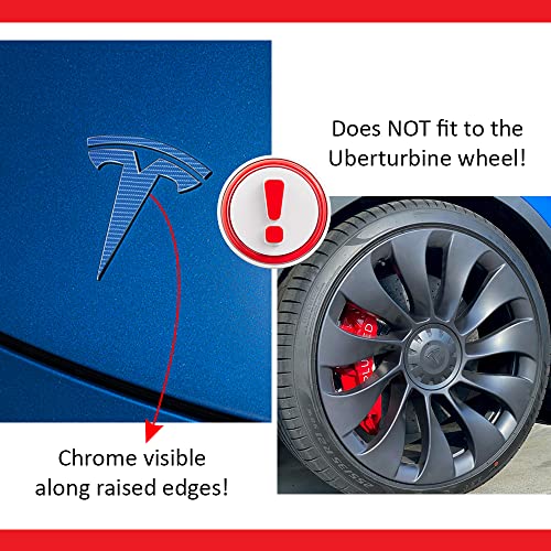 Image of IPG Compatible with Model Y Decal (8 Logo Set) Stickers Set Personalize Your Vehicle (Blue Carbon Fiber)