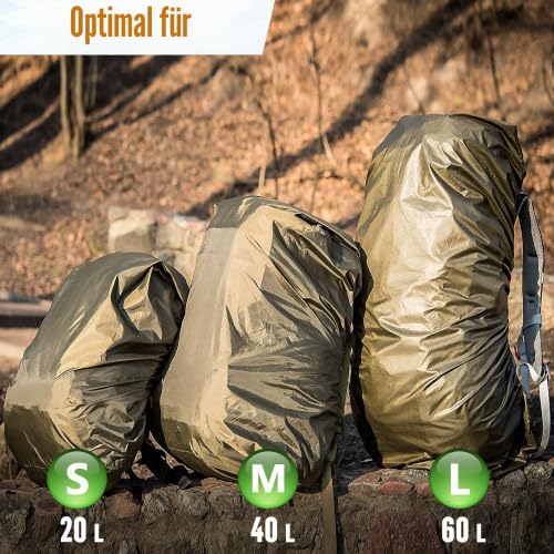 M-Tac wasserdichte Regenhülle für Rucksack – Schutzcover bis 20L, Nylon mit PU-Beschichtung, Outdoor & Militär, Olive, S – Ansicht 5