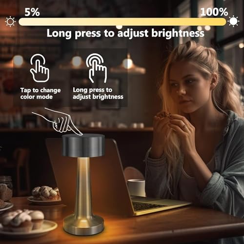 Kizozo Lampada da tavolo senza fili, Ricaricabile