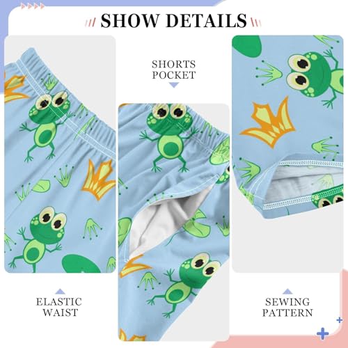 ZZKKO Cute Frogs Crown Boys Pants for Kids Jogger Pants with Pockets S-XL4