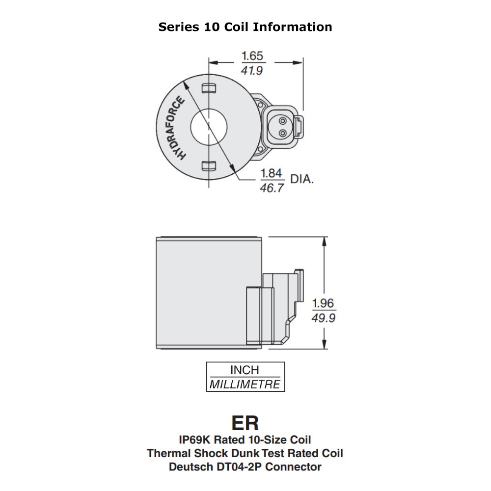 4304124 Solenoid Valve Coil Duetsch Connector 24v DC Size 10 58 Hole product thumbnail 3