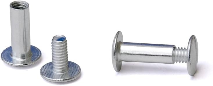 TruBind Aluminum Chicago Screw and Post Sets | 5/8 inch Post Length | 3/16 inch Post Diameter | Silver-Colored | 100 Screws and 100 Posts