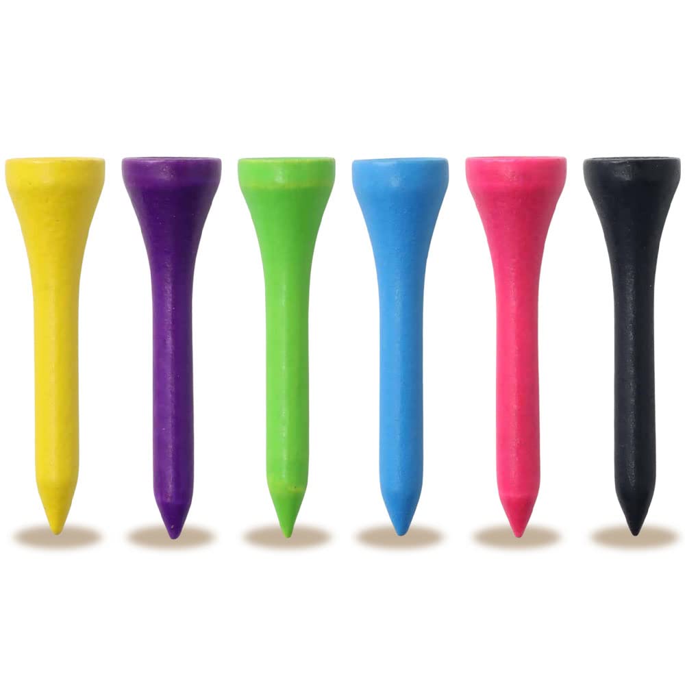 JapardGolf Tees 2 3/4, 3 1/4 Inch Bulk 100 Count, Color Wood Bamboo Golf Tees More Durable & Stable