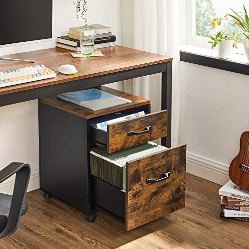 Image of VASAGLE 2 Drawers File Cabinet with Wheels for Home Office
