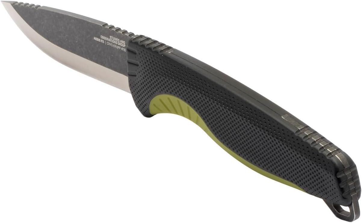 SOG Aegis FX Corrosion-Resistant Outdoor Survival Fixed Blade Knife | CRYO 4116 Krupps Steel | GRN Rubber Handle | UMS Sheath