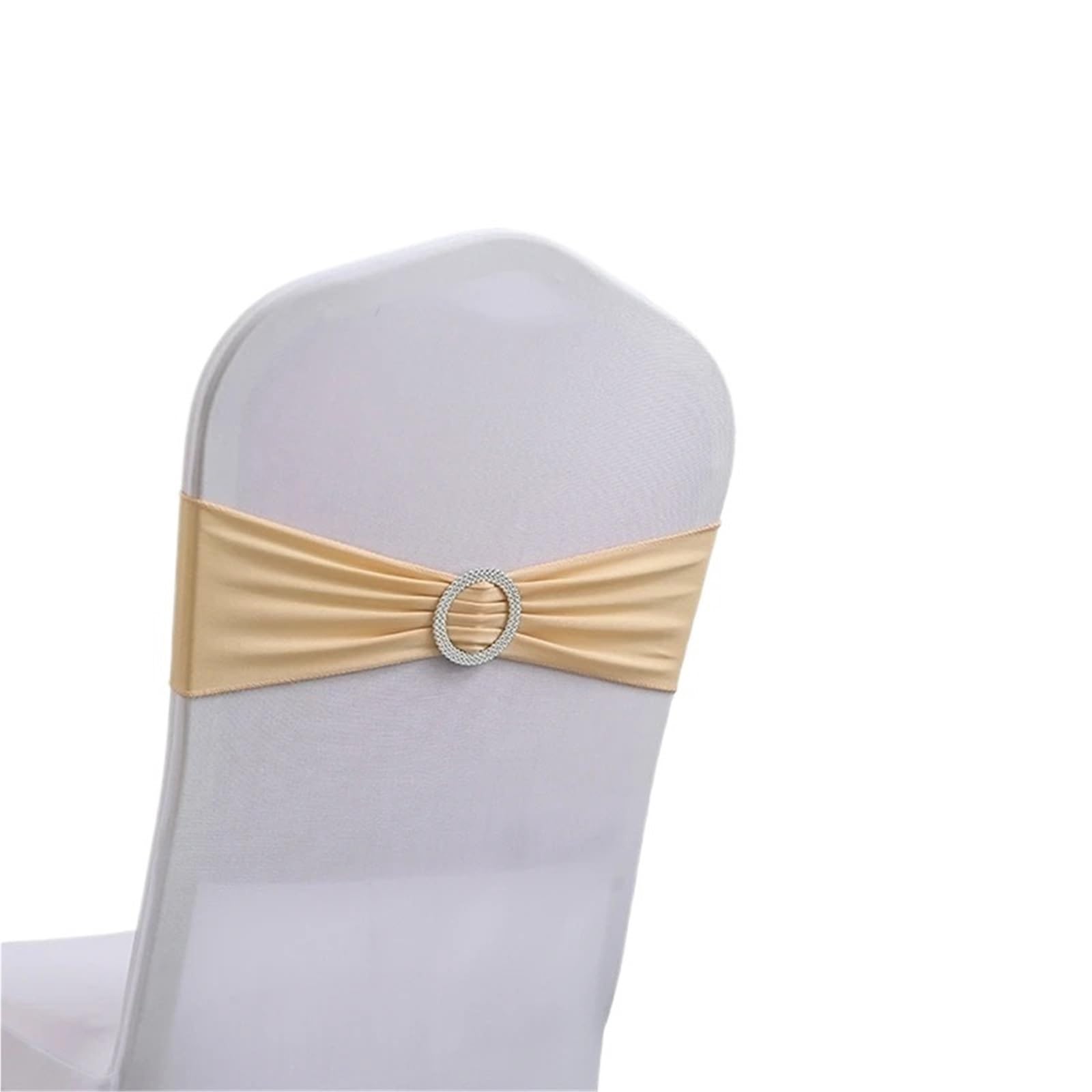 YGSGJSP Chair Sashes 100/50/10pcs Elastic Chair Knot Wedding Decoration Buckle Sashes Back Cover Mariage Hotel Home Seat Elegant Ribbon Decors for Wedding(Champagne,100pcs)